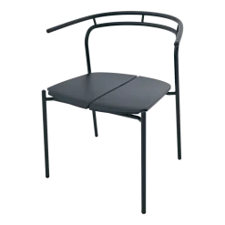 Chaise avec accoudoirs en acier noir Novo - Aytm