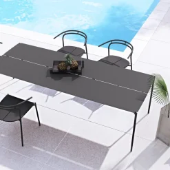 Chaise avec accoudoirs en acier noir Novo - Aytm