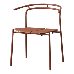 Chaise avec accoudoirs en acier terracotta Novo - AYTM