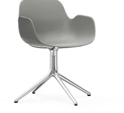 Chaise avec accoudoirs en aluminium et pp gris Form - Normann Copenhagen