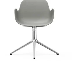 Chaise avec accoudoirs en aluminium et pp gris Form - Normann Copenhagen