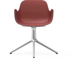 Chaise avec accoudoirs en aluminium et pp rouge Form - Normann Copenhagen