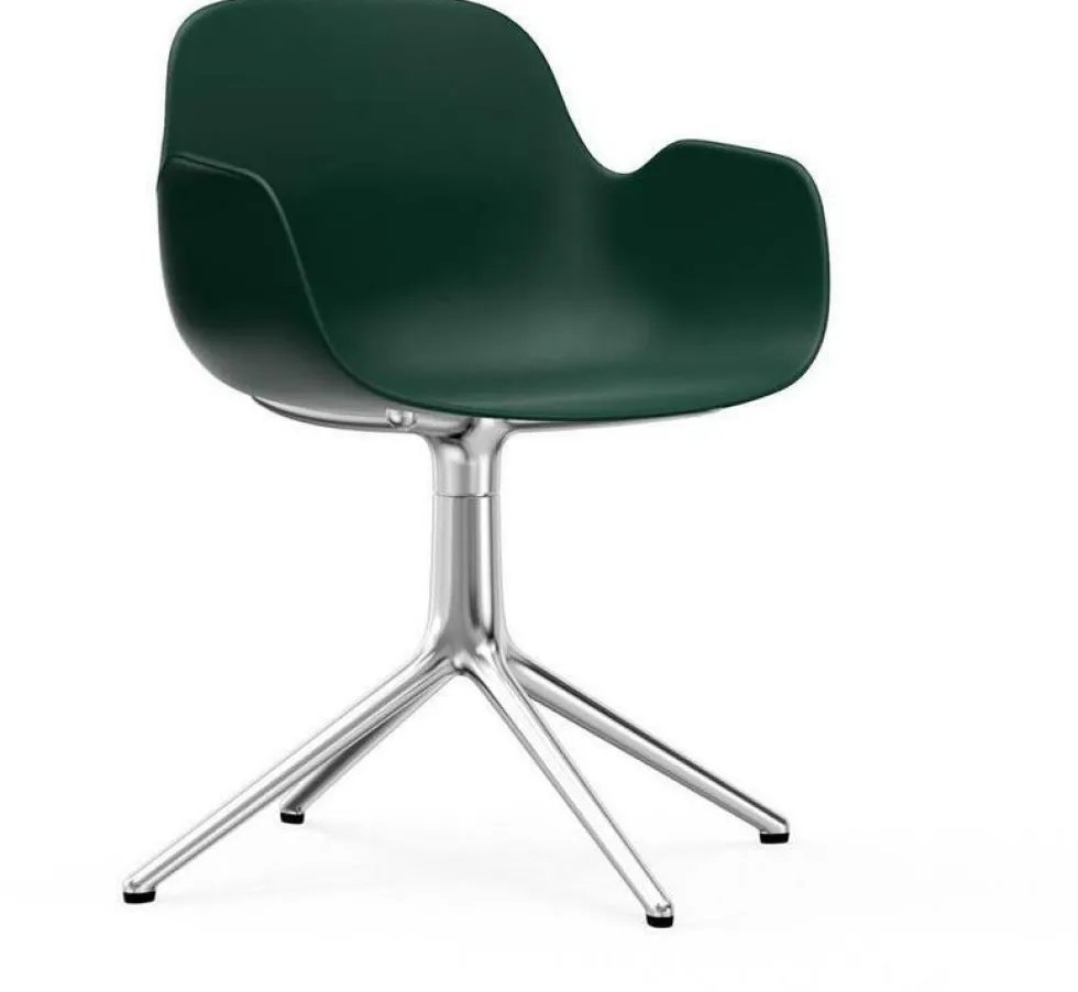Chaise avec accoudoirs en aluminium et pp vert Form - Normann Copenhagen