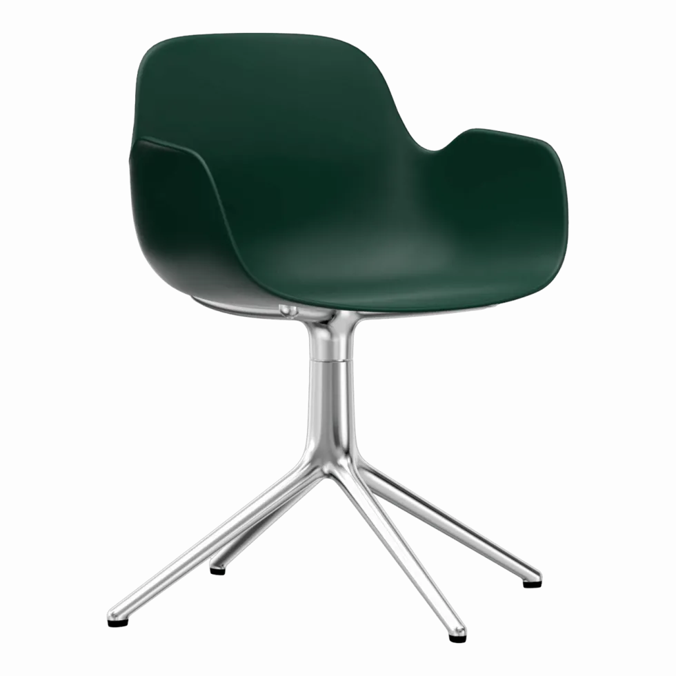 Chaise avec accoudoirs en aluminium et pp vert Form - Normann Copenhagen