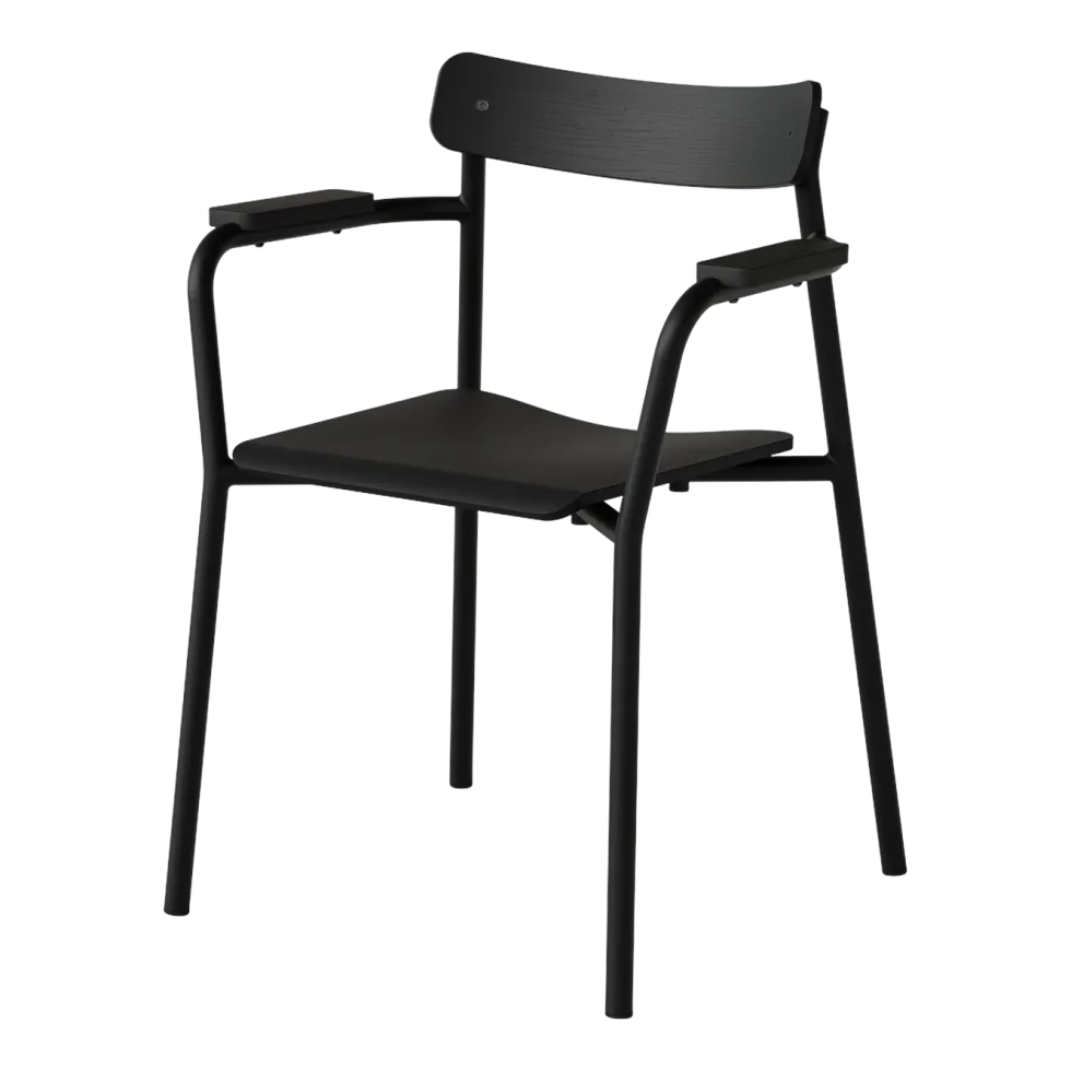 Chaise avec accoudoirs en bois éco-certifié noir Etude - TIPTOE