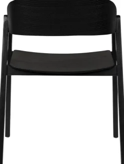 Chaise avec accoudoirs en bois de chêne finition noir Westlake - Dutchbone