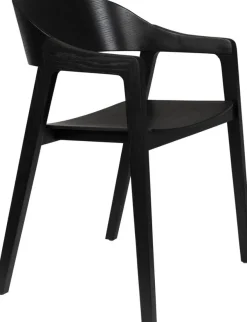 Chaise avec accoudoirs en bois de chêne finition noir Westlake - Dutchbone