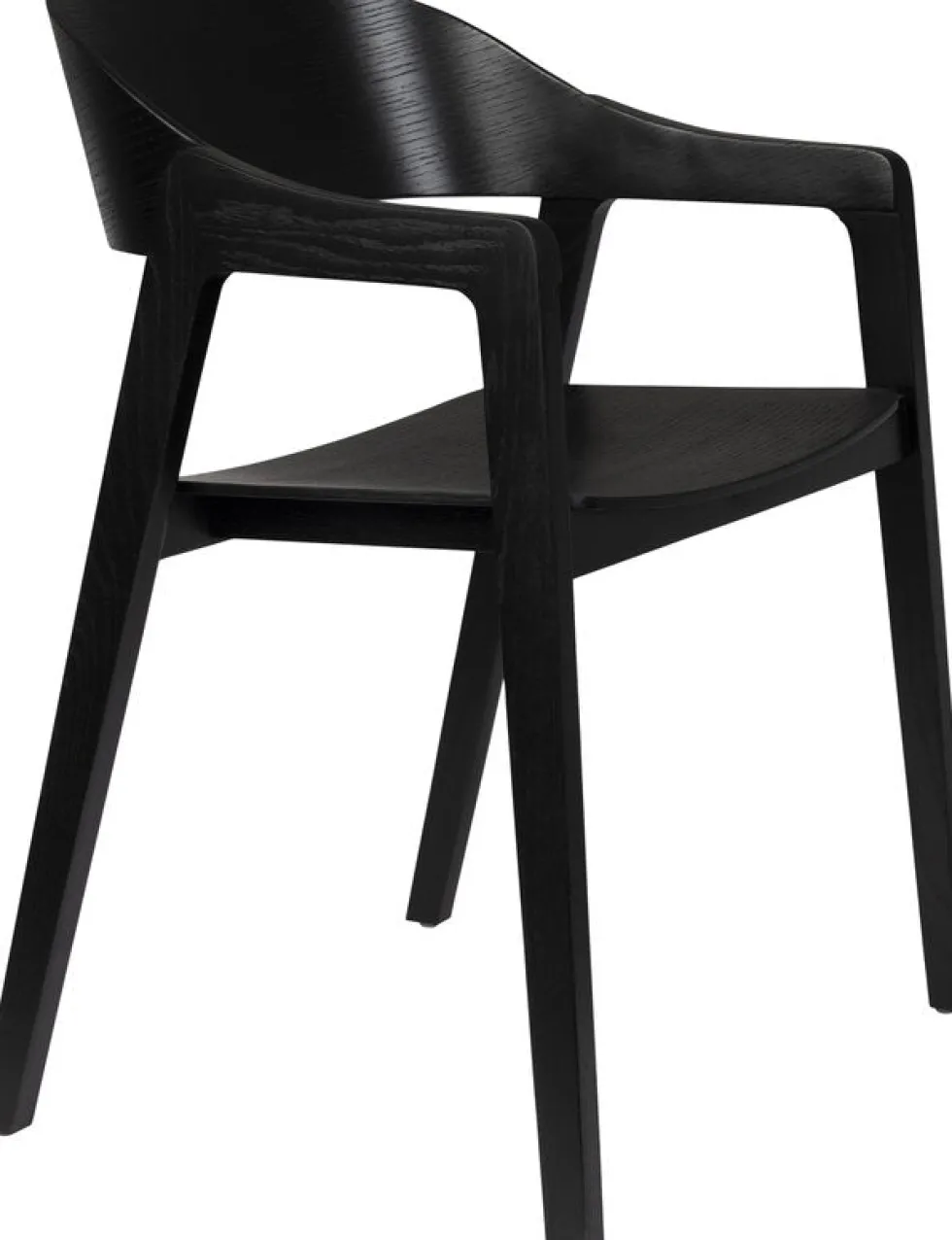 Chaise avec accoudoirs en bois de chêne finition noir Westlake - Dutchbone