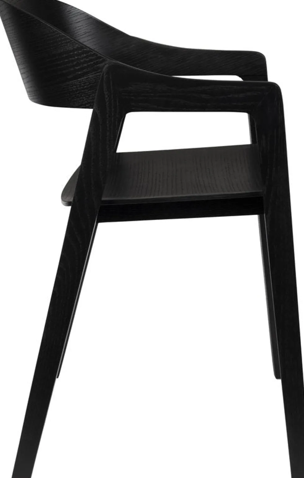 Chaise avec accoudoirs en bois de chêne finition noir Westlake - Dutchbone