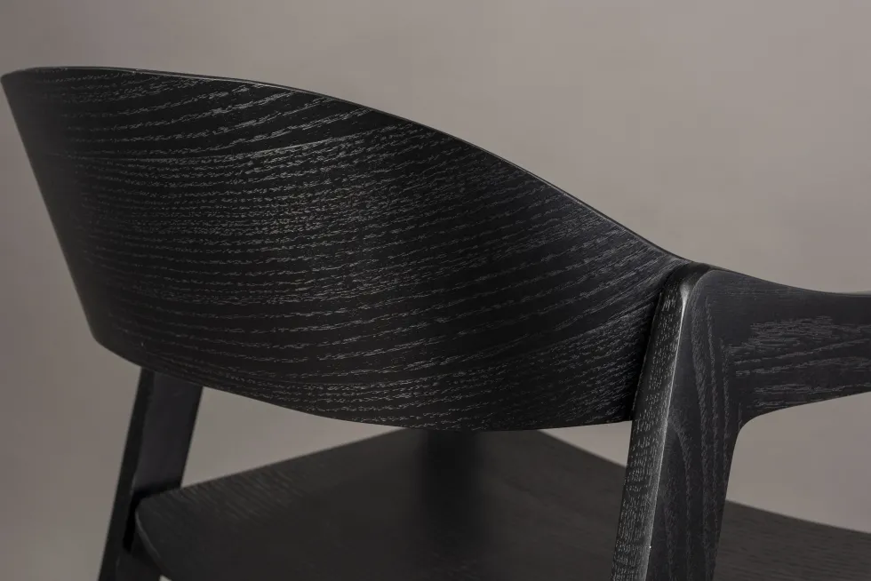 Chaise avec accoudoirs en bois de chêne finition noir Westlake - Dutchbone