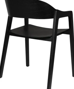 Chaise avec accoudoirs en bois de chêne finition noir Westlake - Dutchbone