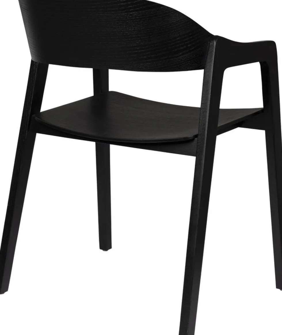 Chaise avec accoudoirs en bois de chêne finition noir Westlake - Dutchbone