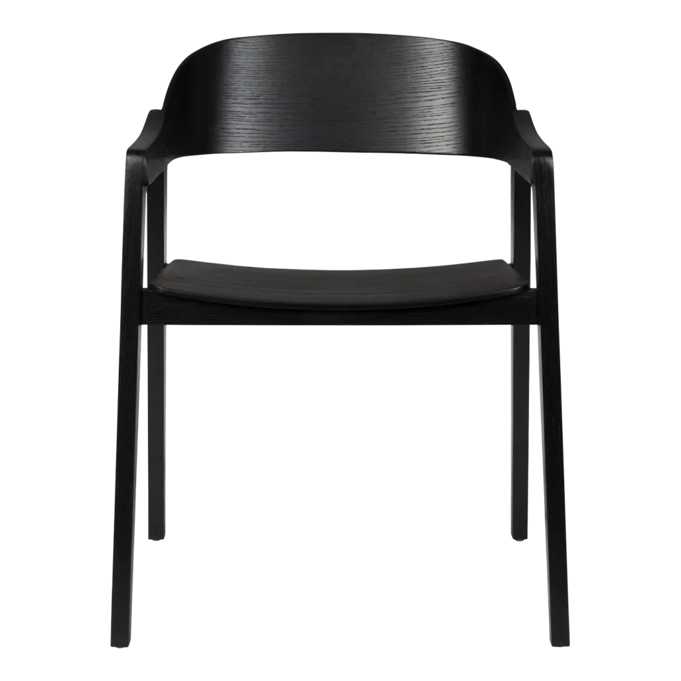 Chaise avec accoudoirs en bois de chêne finition noir Westlake - Dutchbone