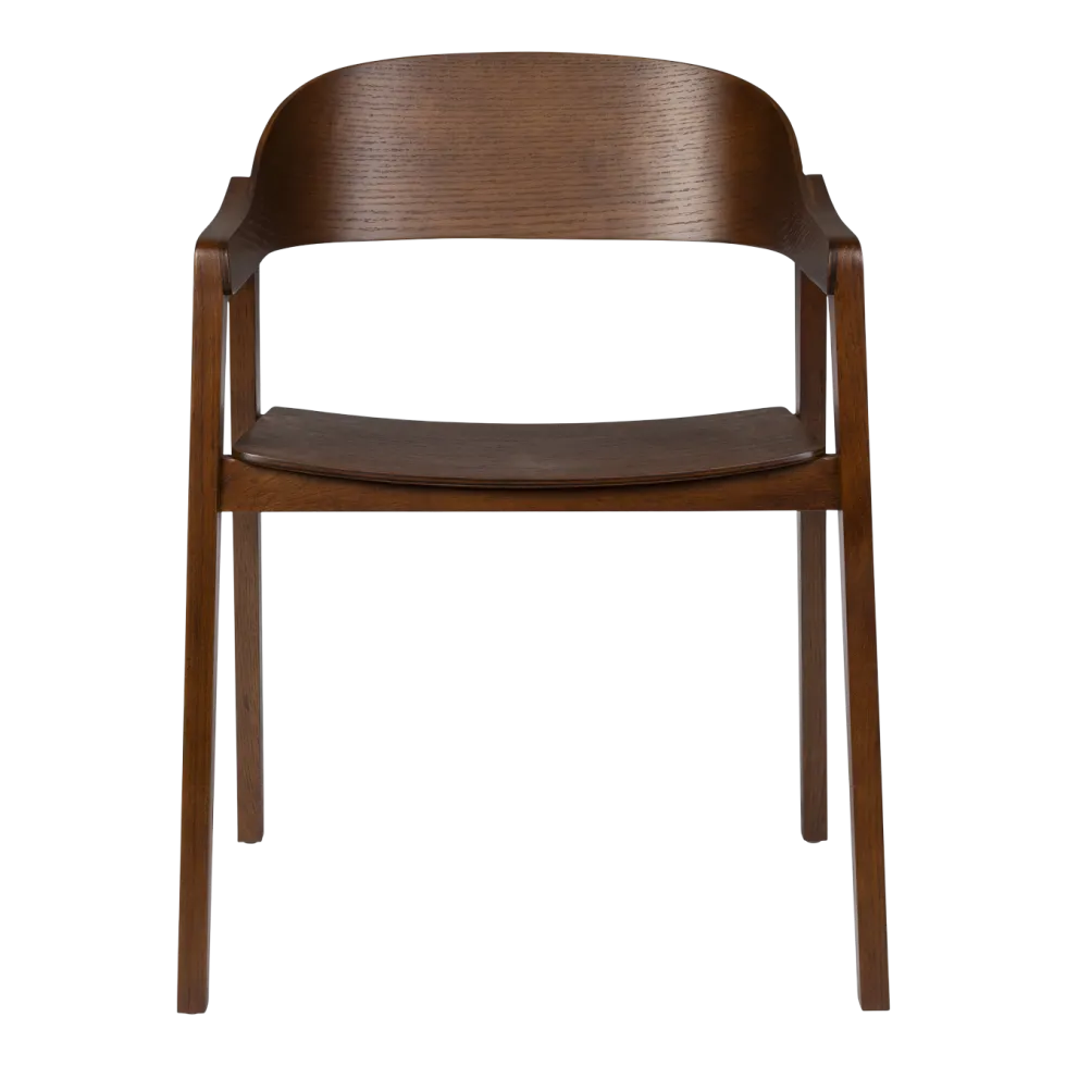 Chaise avec accoudoirs en bois de chêne finition noyer Westlake - Dutchbone
