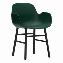 Chaise avec accoudoirs en bois noir et pp vert Form - Normann Copenhagen