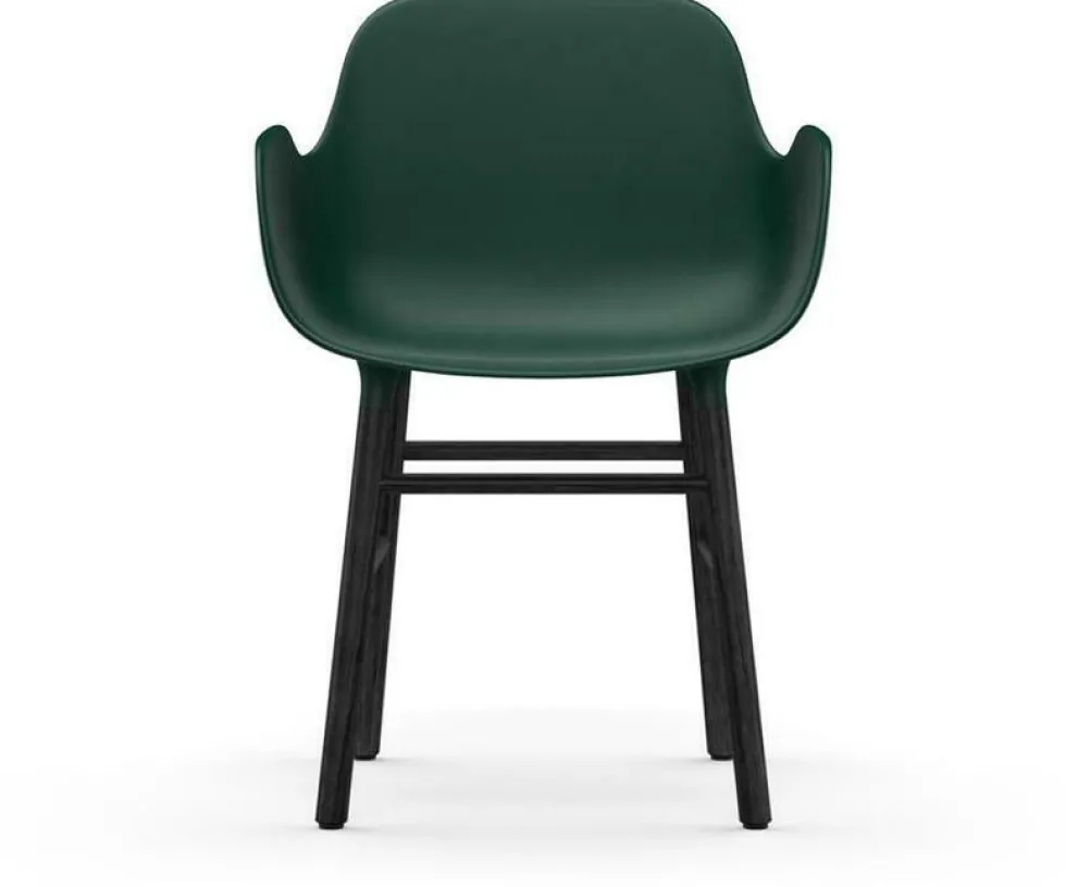 Chaise avec accoudoirs en bois noir et pp vert Form - Normann Copenhagen