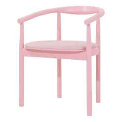 Chaise avec accoudoirs en chêne massif rose 50x73cm Contour - Colortherapis