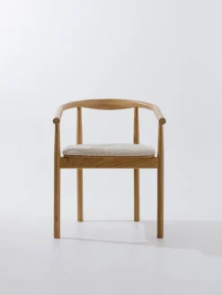 Chaise avec accoudoirs en chêne massif 50x73cm Contour - Colortherapis