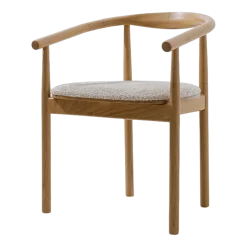 Chaise avec accoudoirs en chêne massif 50x73cm Contour - Colortherapis
