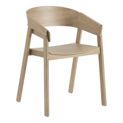 Chaise avec accoudoirs en chêne naturel Cover - Muuto
