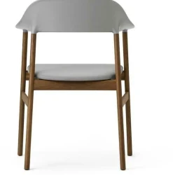 Chaise avec accoudoirs en chêne teinté et cuir gris Herit Spectrum Leather Grey - Normann Copenhagen