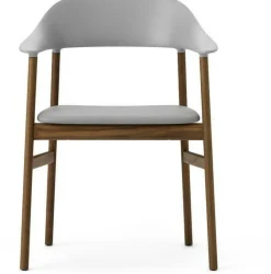 Chaise avec accoudoirs en chêne teinté et cuir gris Herit Spectrum Leather Grey - Normann Copenhagen