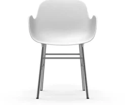 Chaise avec accoudoirs en chrome et pp blanc Form - Normann Copenhagen