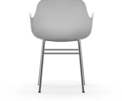 Chaise avec accoudoirs en chrome et pp blanc Form - Normann Copenhagen