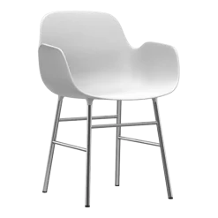 Chaise avec accoudoirs en chrome et pp blanc Form - Normann Copenhagen