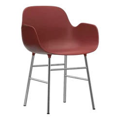 Chaise avec accoudoirs en chrome et pp rouge Form - Normann Copenhagen