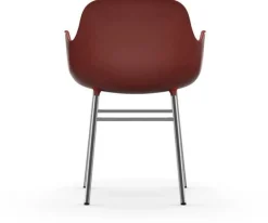 Chaise avec accoudoirs en chrome et pp rouge Form - Normann Copenhagen