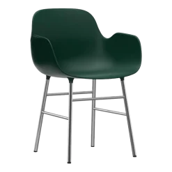 Chaise avec accoudoirs en chrome et pp vert Form - Normann Copenhagen