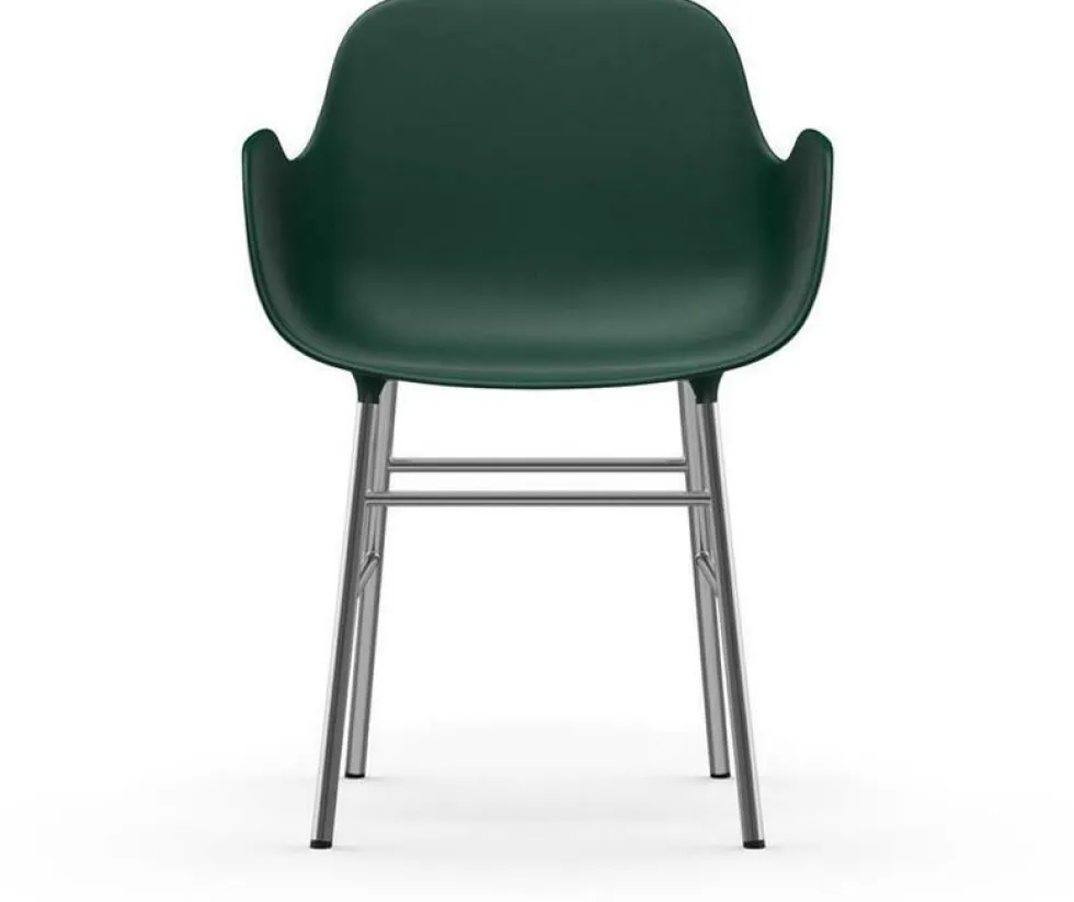 Chaise avec accoudoirs en chrome et pp vert Form - Normann Copenhagen
