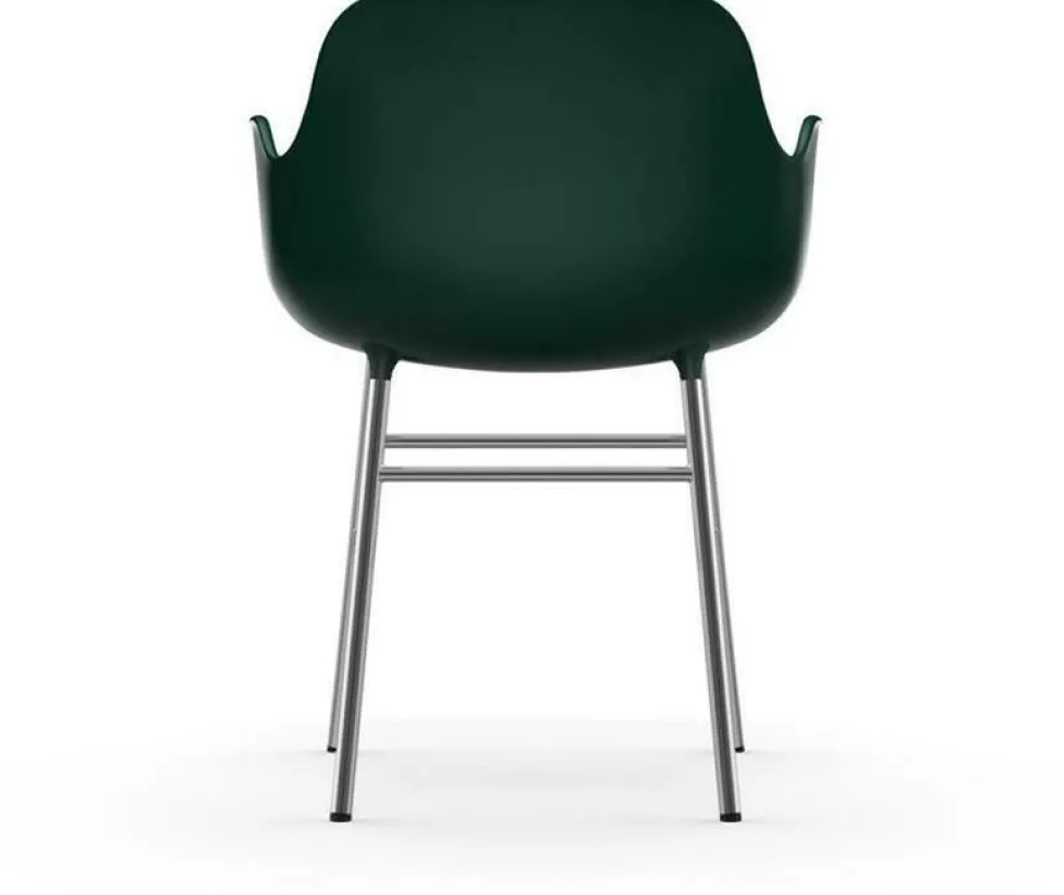 Chaise avec accoudoirs en chrome et pp vert Form - Normann Copenhagen
