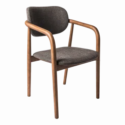 Chaise avec accoudoirs en frêne gris Henry - Pols Potten