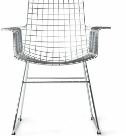 Chaise avec accoudoirs en métal chromé Wire - HKliving