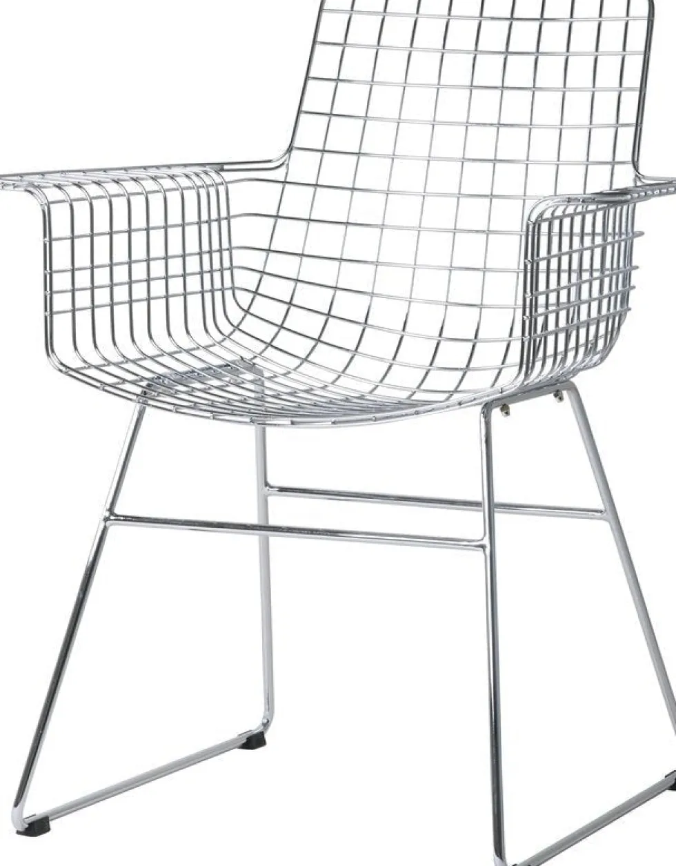 Chaise avec accoudoirs en métal chromé Wire - HKliving