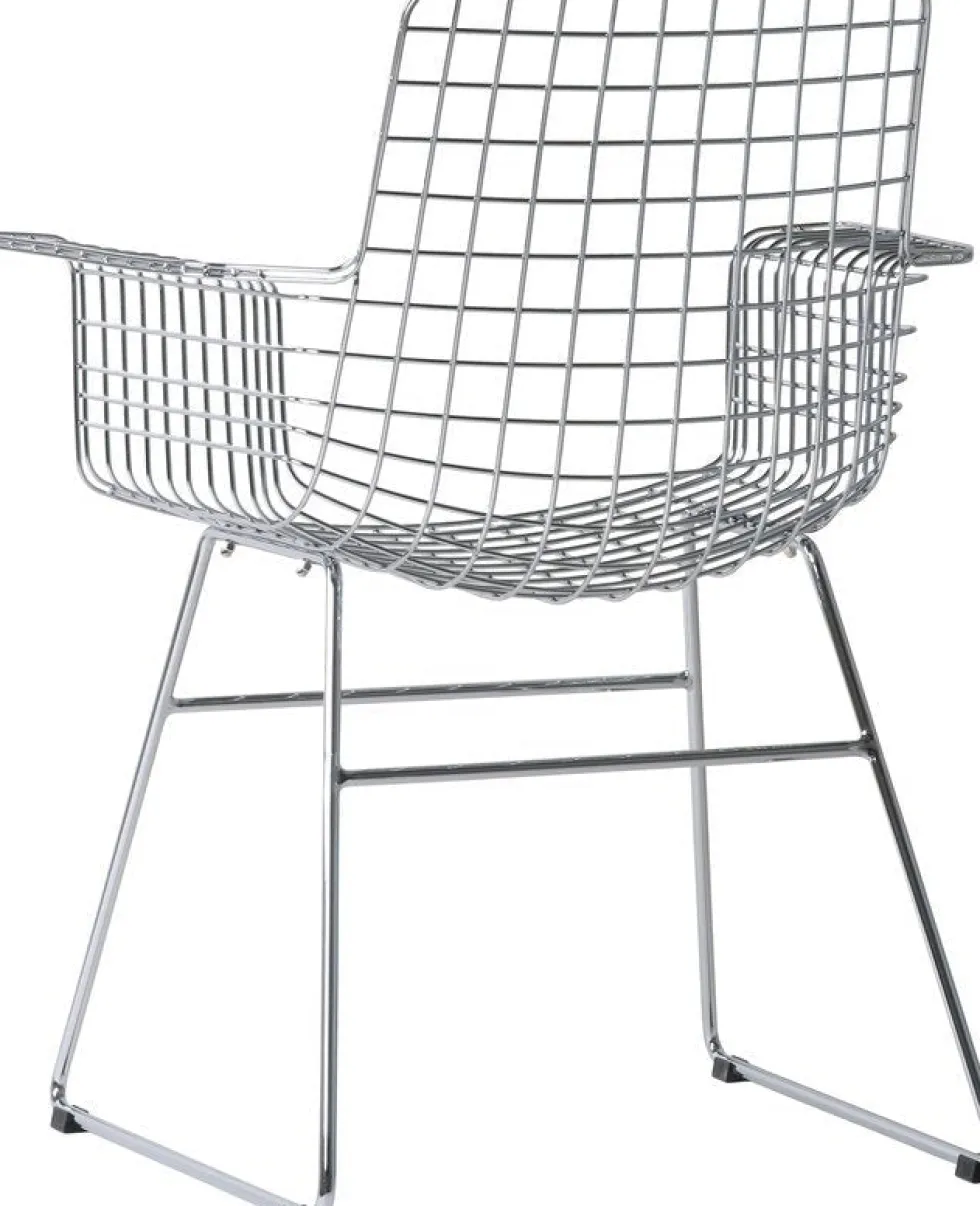 Chaise avec accoudoirs en métal chromé Wire - HKliving