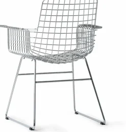 Chaise avec accoudoirs en métal chromé Wire - HKliving