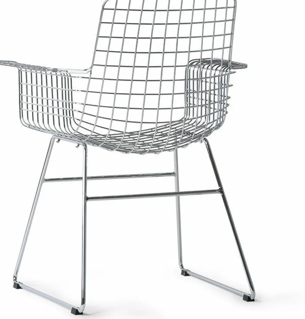 Chaise avec accoudoirs en métal chromé Wire - HKliving