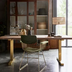 Chaise avec accoudoirs en métal noir Wire - HKliving