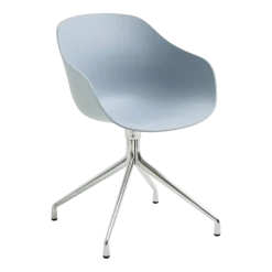 Chaise avec accoudoirs en plastique recyclé bleu ardoise et pieds en aluminium AAC 220 2.0 - HAY