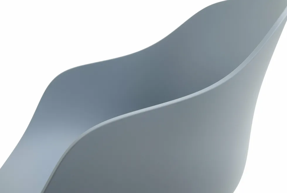 Chaise avec accoudoirs en plastique recyclé bleu ardoise et pieds en aluminium AAC 220 2.0 - HAY