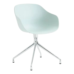 Chaise avec accoudoirs en plastique recyclé dusty mint et pieds en aluminium AAC 220 2.0 - HAY
