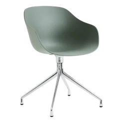 Chaise avec accoudoirs en plastique recyclé vert automne et pieds en aluminium AAC 220 2.0 - HAY
