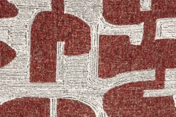 Chaise avec accoudoirs en tissu aux motifs rouge et acier chromé Ridge - Zuiver