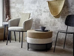 Chaise avec accoudoirs en tissu gris Cortone - Bloomingville