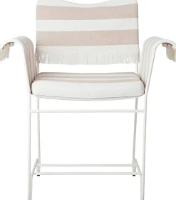 Chaise avec accoudoirs et franges motif rayures Leslie et Limonta Tropique - Gubi