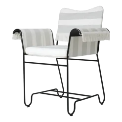 Chaise avec accoudoirs à franges et rayures leslie Tropique - Gubi