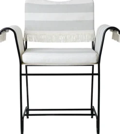 Chaise avec accoudoirs à franges et rayures leslie Tropique - Gubi